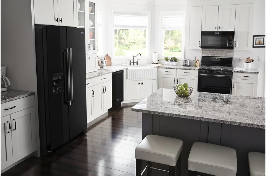 36-Inch Wide Side-by-Side Refrigerator with Exterior Ice and Water Dispenser - 25 Cu. Ft. MSS25C4MGB