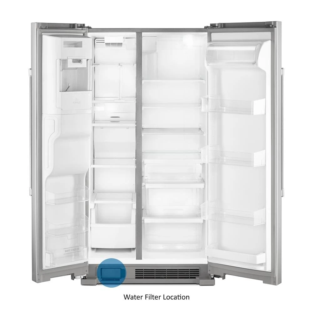 36-Inch Wide Side-by-Side Refrigerator with Exterior Ice and Water Dispenser - 25 Cu. Ft. view 11
