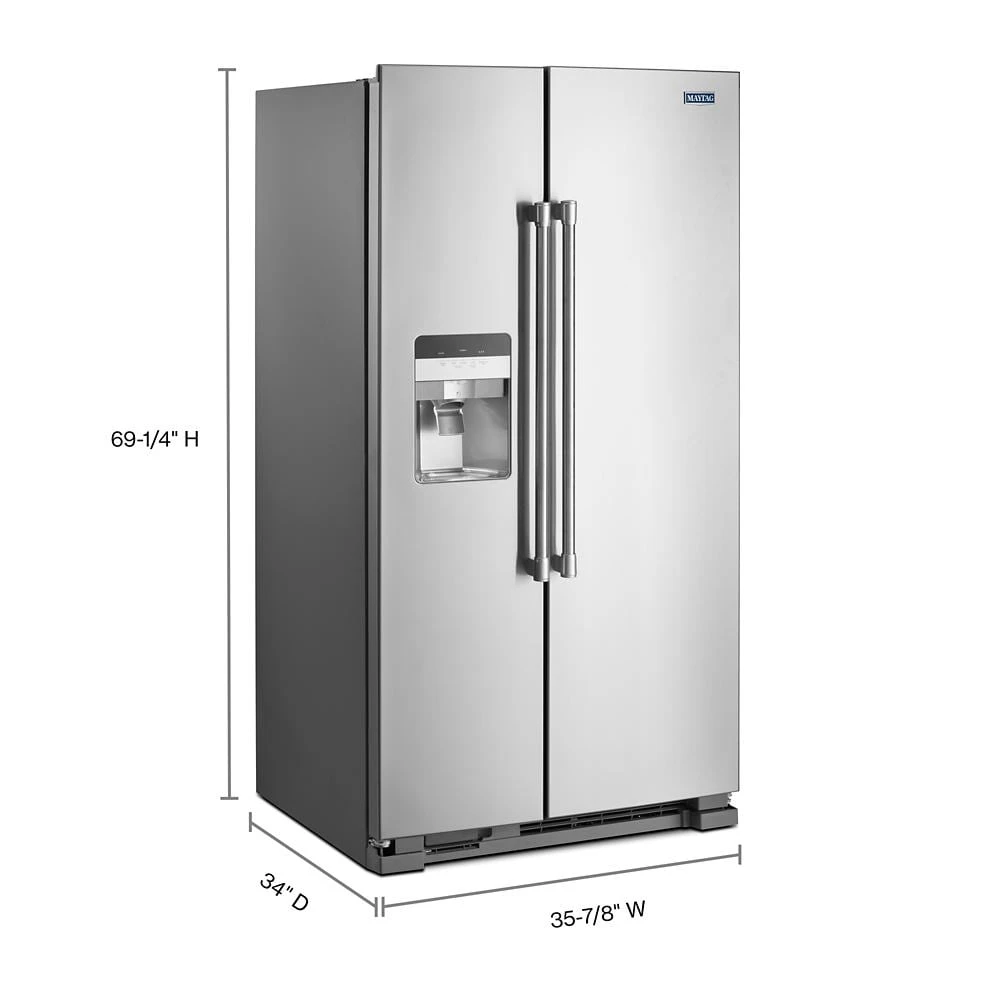 36-Inch Wide Side-by-Side Refrigerator with Exterior Ice and Water Dispenser - 25 Cu. Ft. view 8