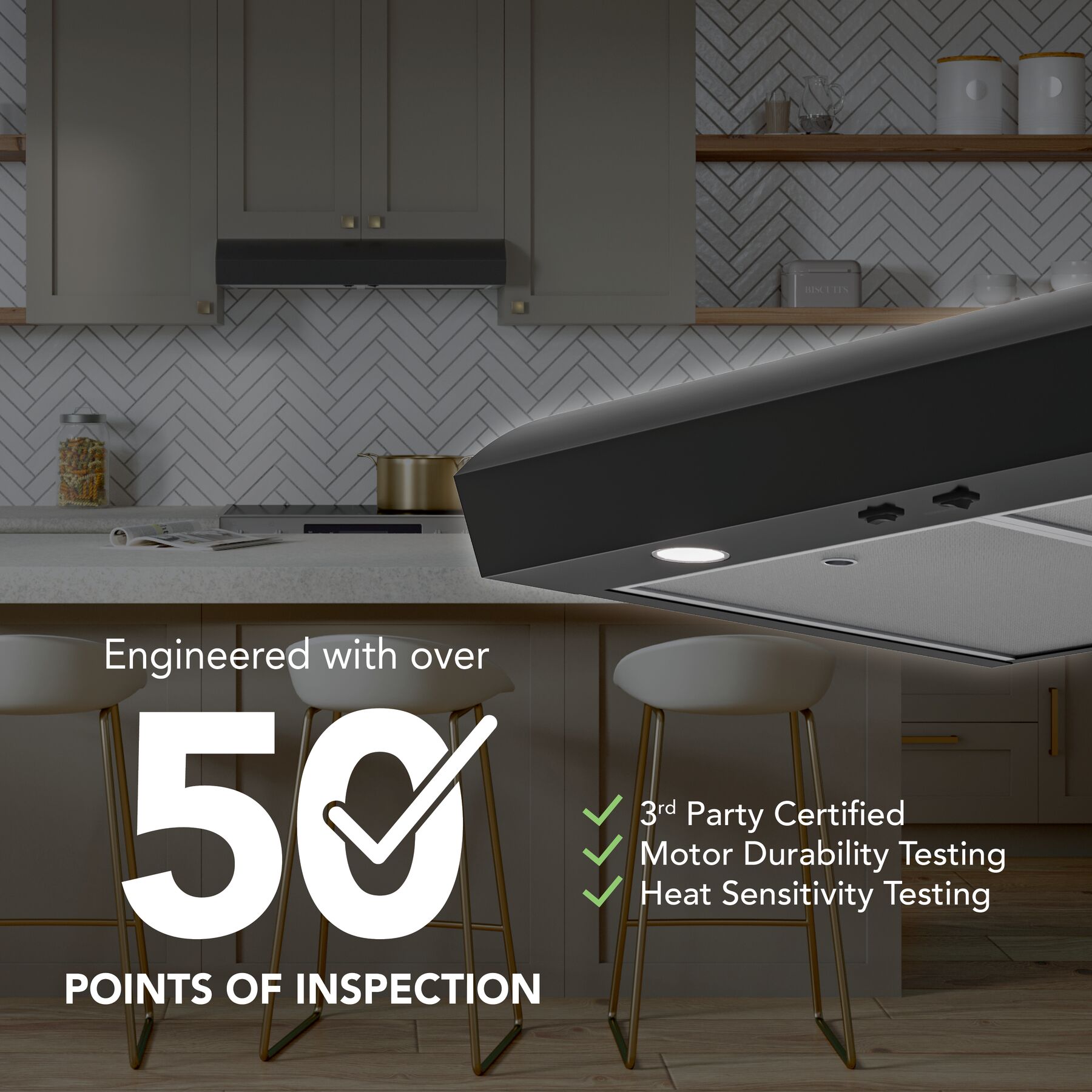 Broan-NuTone 30-Inch Under Cabinet Range Hood, ENERGY STAR, 350 Max Blower CFM, Black view 5