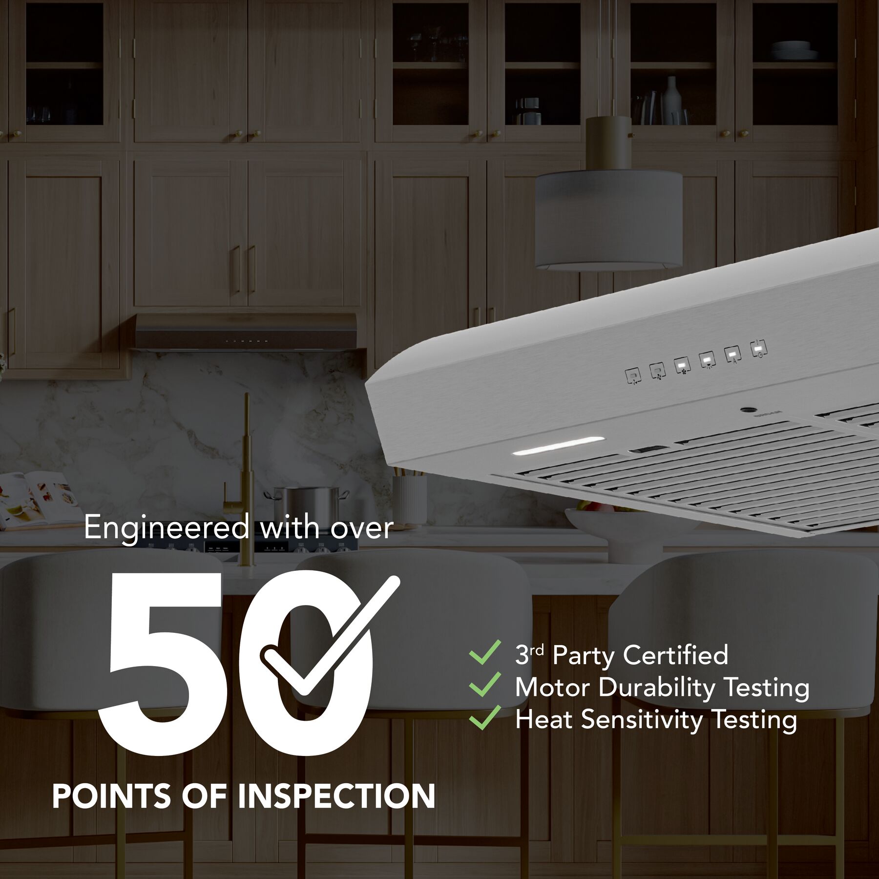 Mantra 30Inch 490 MAX Blower CFM 1.1 Sones Range Hood view 5