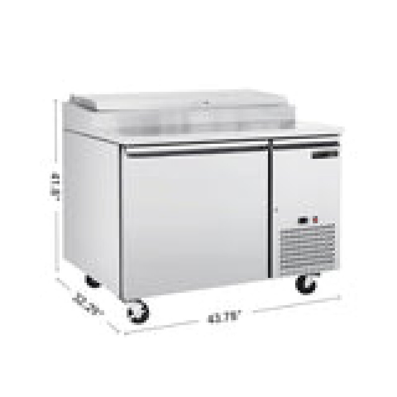 Maxx Cold V-Series 1 Door Refrigerated Pizza Prep Table, in Stainless Steel MVPP50HC