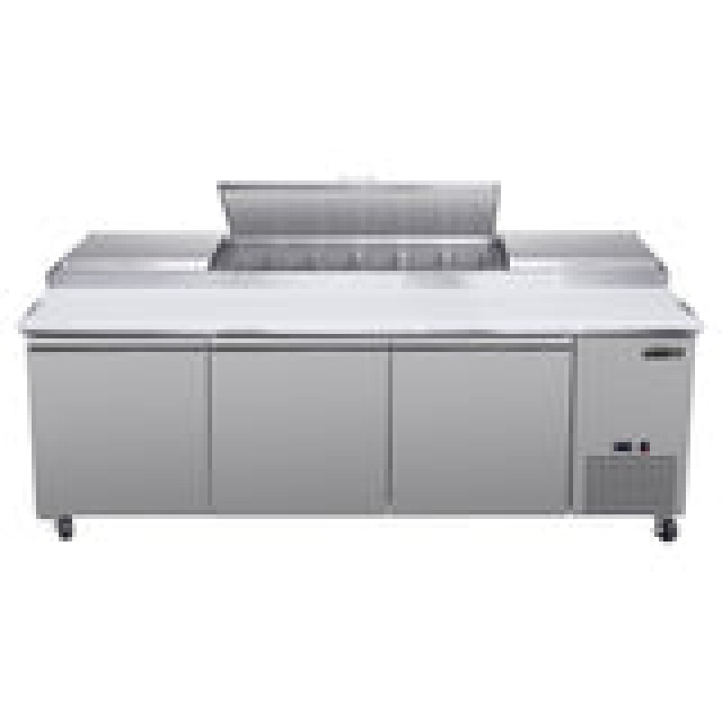 Maxx Cold V-Series 3 Door Refrigerated Pizza Prep Table MVPP92HC