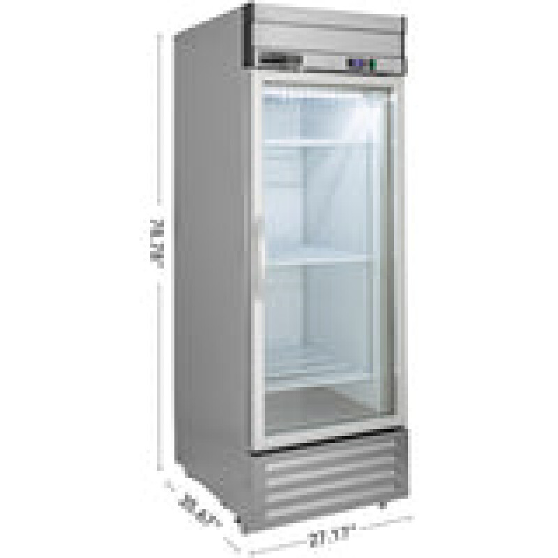 Maxx Cold V-Series 1 Glass Door Reach-In Refrigerator, Bottom Mount, in Stainless Steel MVR23GDHC