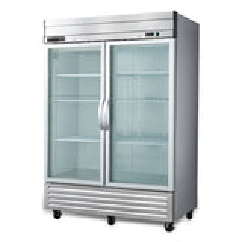 Maxx Cold V-Series 2 Glass Door Reach-In Refrigerator, Bottom Mount, in Stainless Steel MVR49GDHC