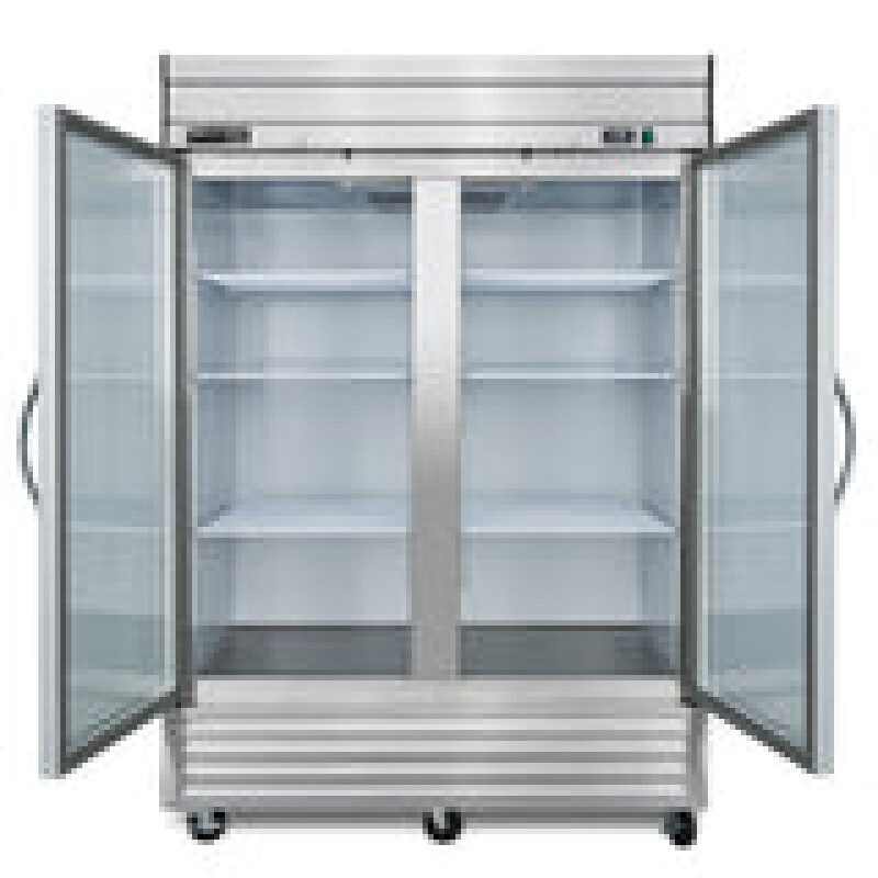 Maxx Cold V-Series 2 Glass Door Reach-In Refrigerator, Bottom Mount, in Stainless Steel MVR49GDHC