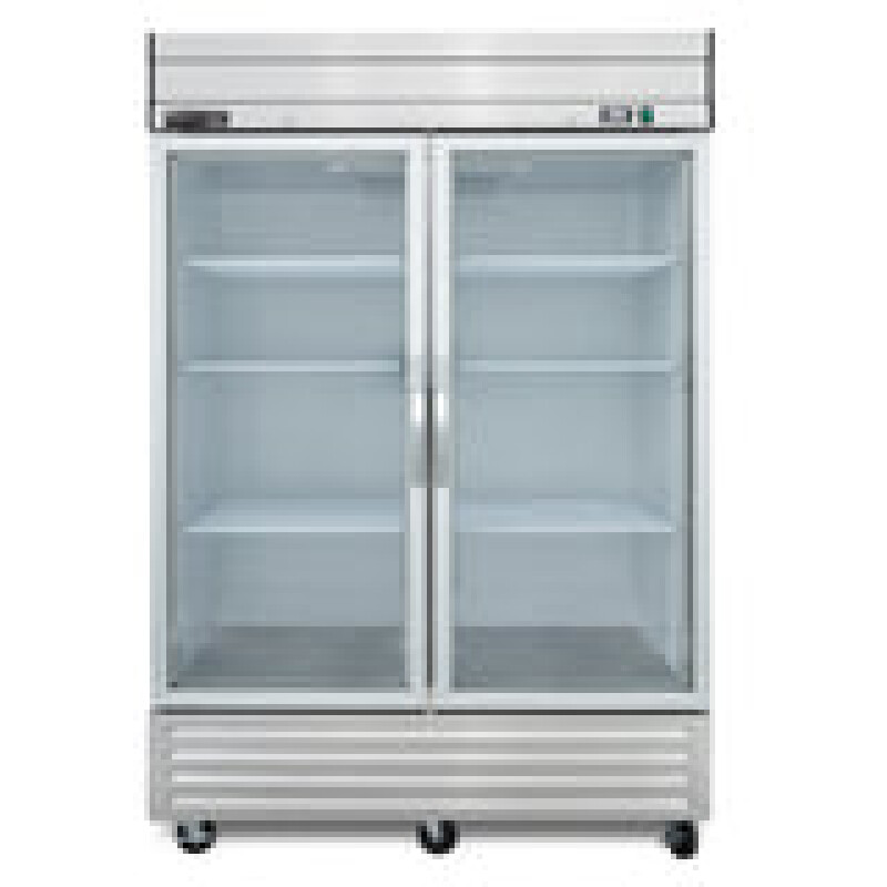 Maxx Cold V-Series 2 Glass Door Reach-In Refrigerator, Bottom Mount, in Stainless Steel MVR49GDHC