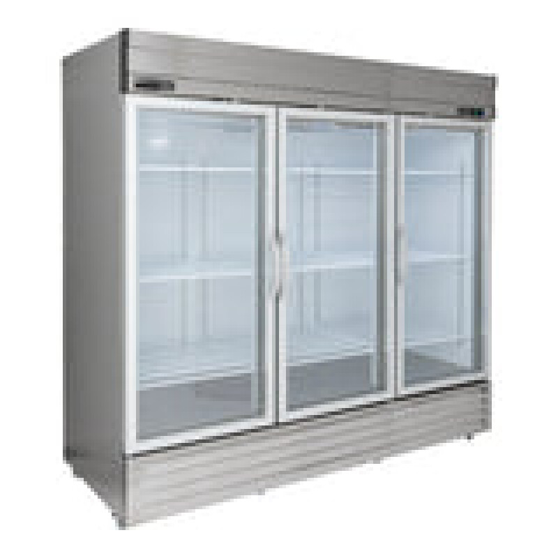 Maxx Cold V-Series 3 Glass Door Reach-In Refrigerator, Bottom Mount, in Stainless Steel MVR72GDHC