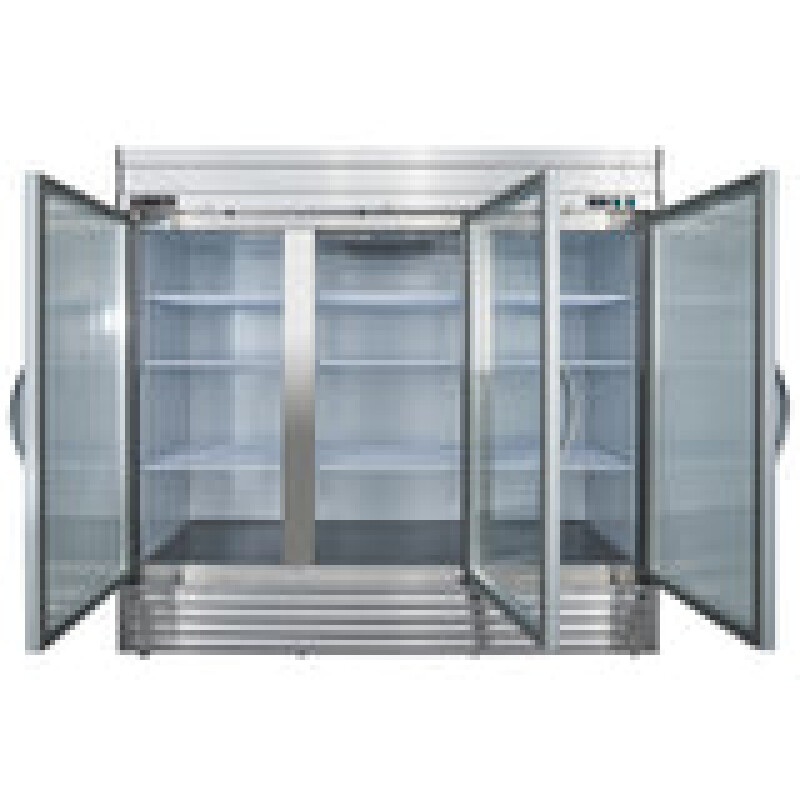 Maxx Cold V-Series 3 Glass Door Reach-In Refrigerator, Bottom Mount, in Stainless Steel MVR72GDHC