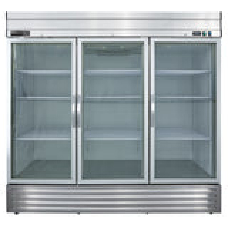 Maxx Cold V-Series 3 Glass Door Reach-In Refrigerator, Bottom Mount, in Stainless Steel MVR72GDHC