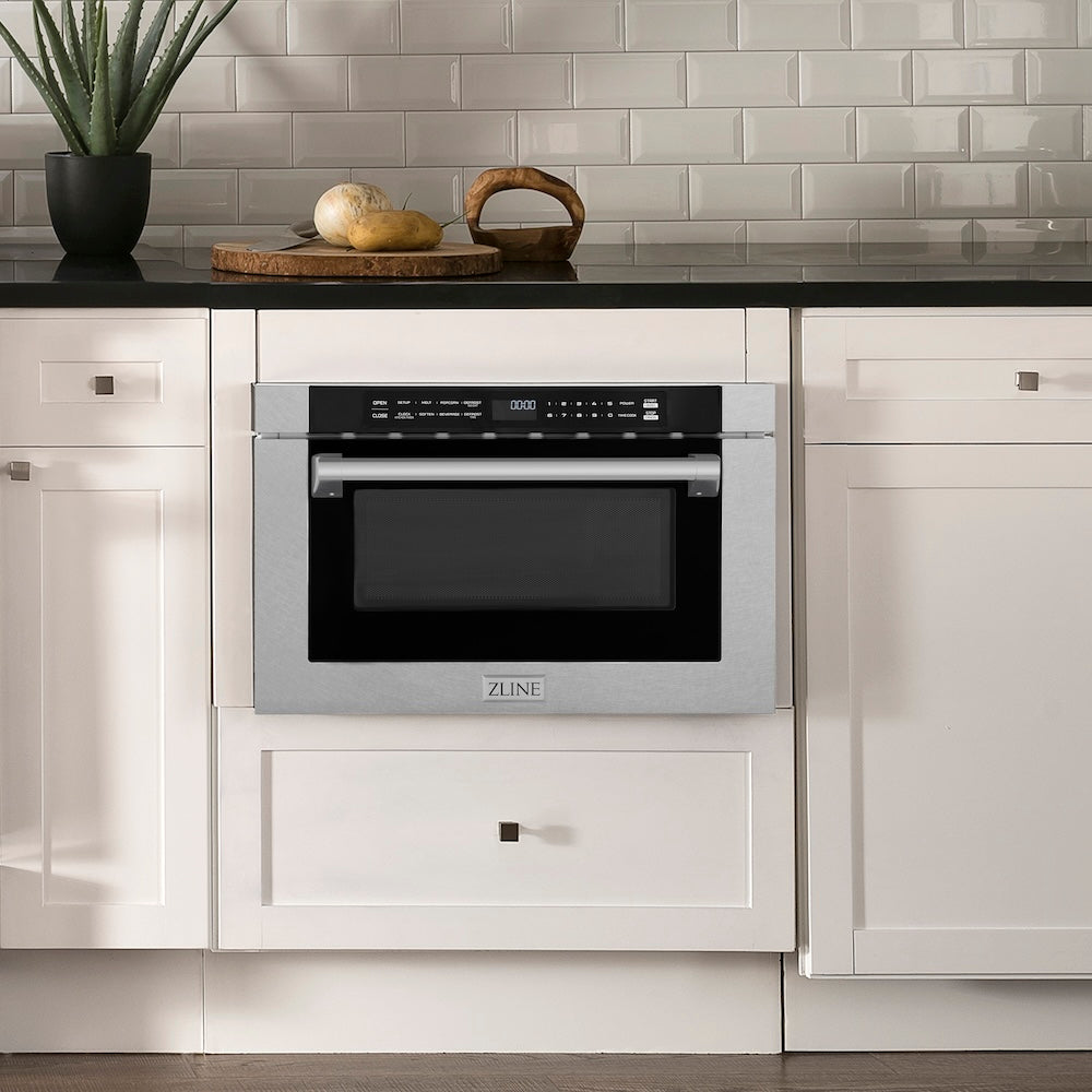 24 In. 1.2 Cu. Ft. Built-in Microwave Drawer With A Traditional Handle In Satin Stainless Steel MWD1SSH