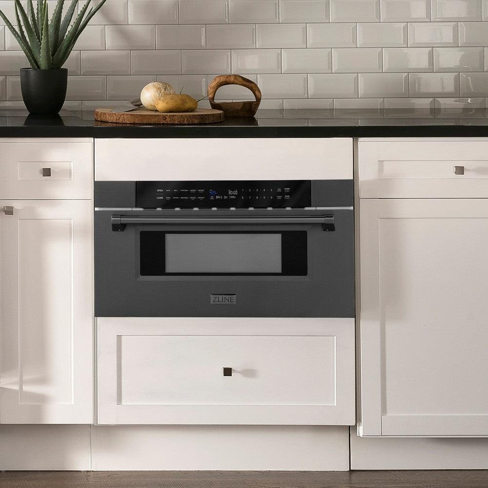 30 In. 1.2 Cu. Ft. Built-in Microwave Drawer In Black Stainless Steel MWD30BS