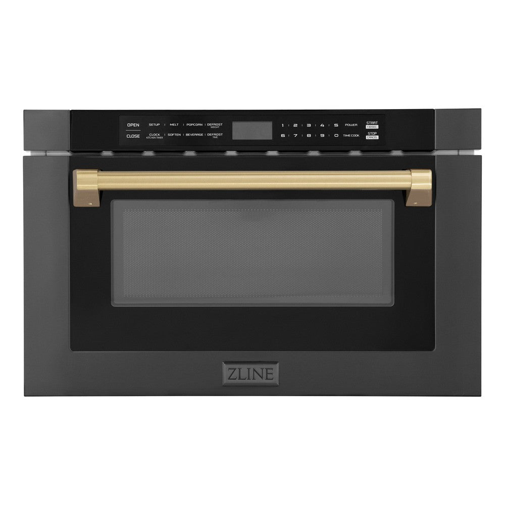 Autograph Edition 24" 1.2 cu. ft. Built-in Microwave Drawer and Champagne Bronze Accents MWDZ1BSHCB