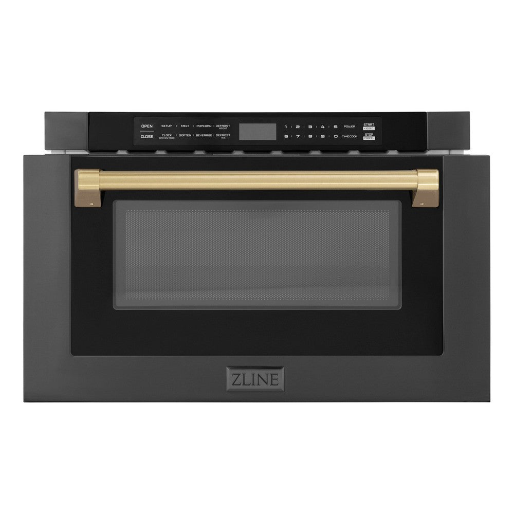 Autograph Edition 24" 1.2 cu. ft. Built-in Microwave Drawer and Champagne Bronze Accents MWDZ1BSHCB