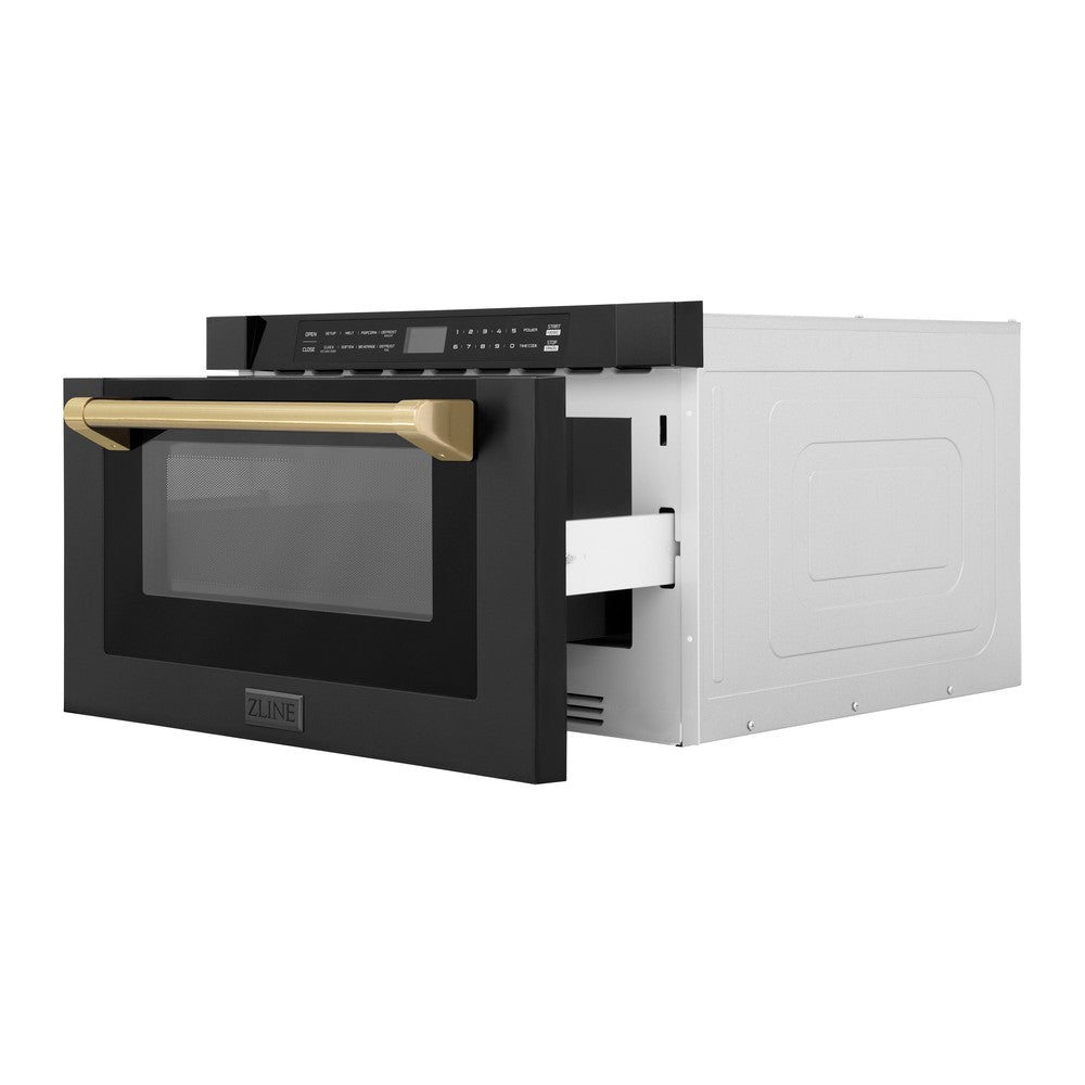 Autograph Edition 24" 1.2 cu. ft. Built-in Microwave Drawer and Champagne Bronze Accents MWDZ1BSHCB