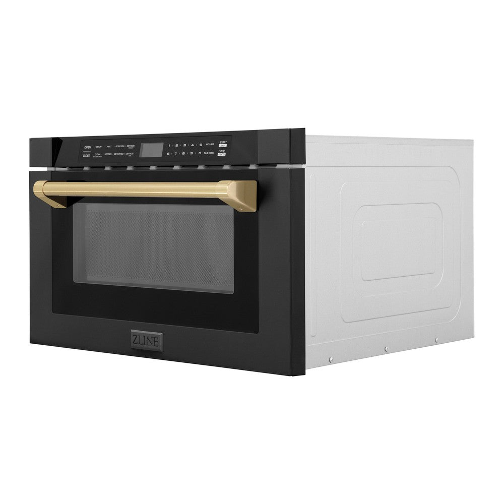 Autograph Edition 24" 1.2 cu. ft. Built-in Microwave Drawer and Champagne Bronze Accents MWDZ1BSHCB