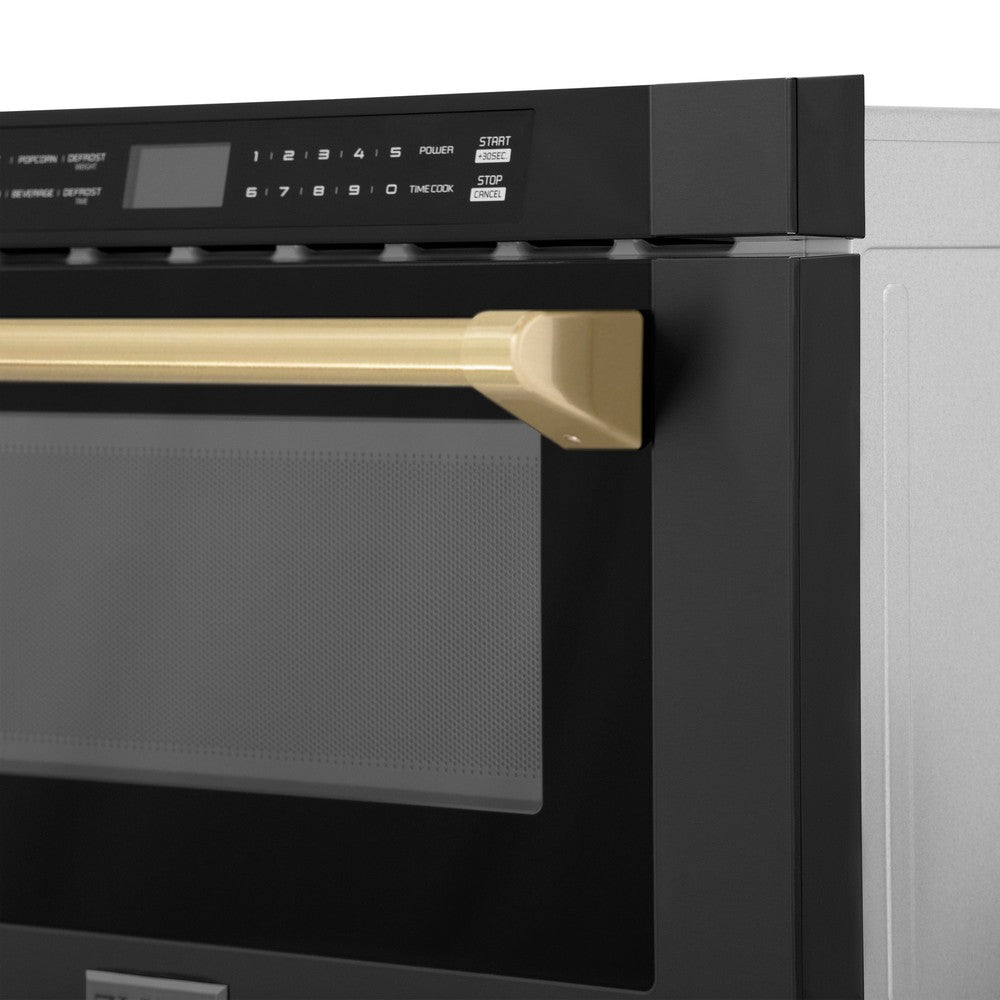 Autograph Edition 24" 1.2 cu. ft. Built-in Microwave Drawer and Champagne Bronze Accents MWDZ1BSHCB