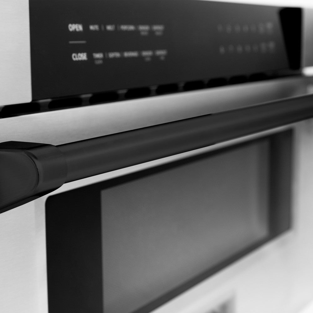 Autograph Edition 30 In. 1.2 Cu. Ft. Built-in Microwave Drawer In Stainless Steel With Matte Black Accents MWDZ30MB