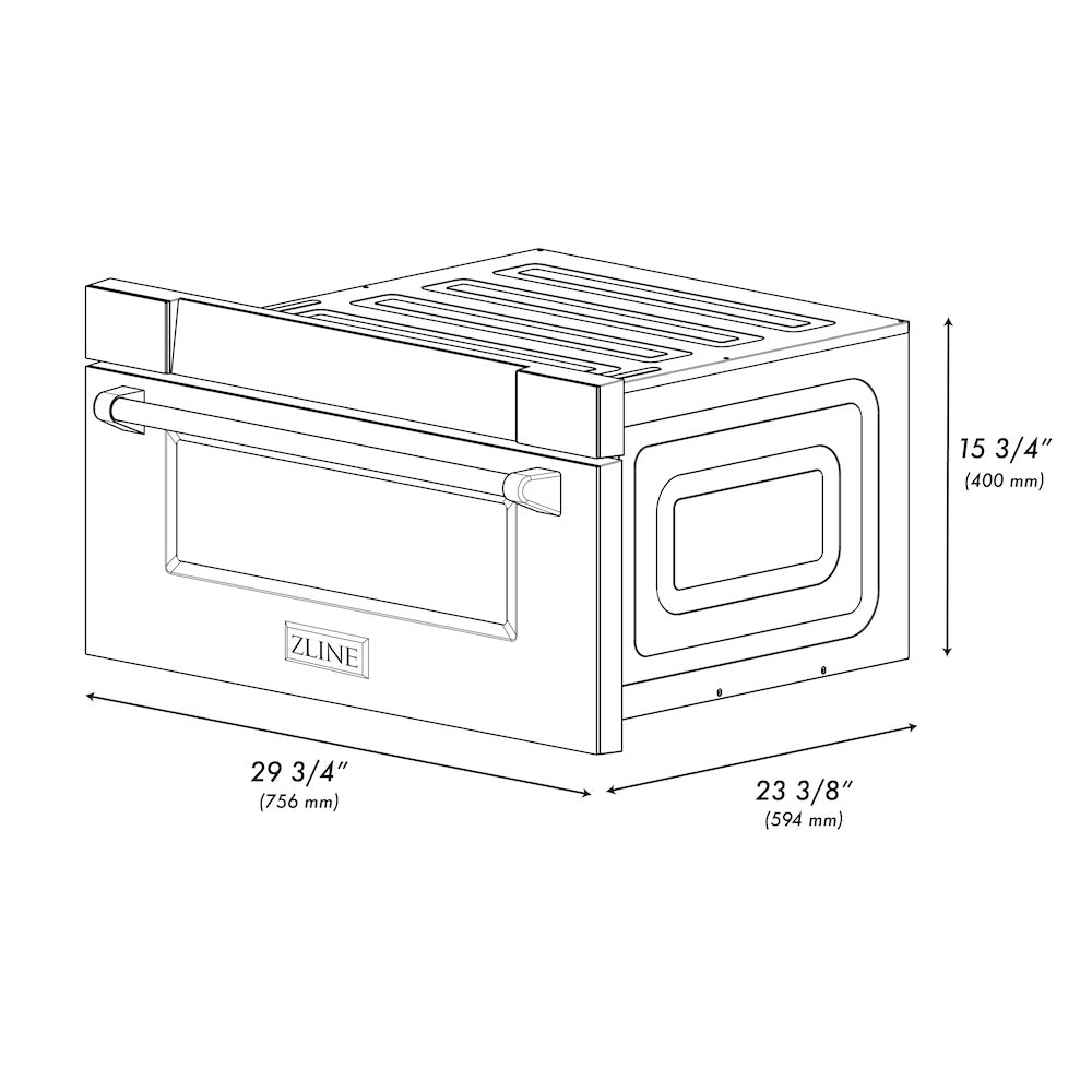Autograph Edition 30 In. 1.2 Cu. Ft. Built-in Microwave Drawer In Satin Stainless Steel With Matte Black Accents MWDZ30SSMB