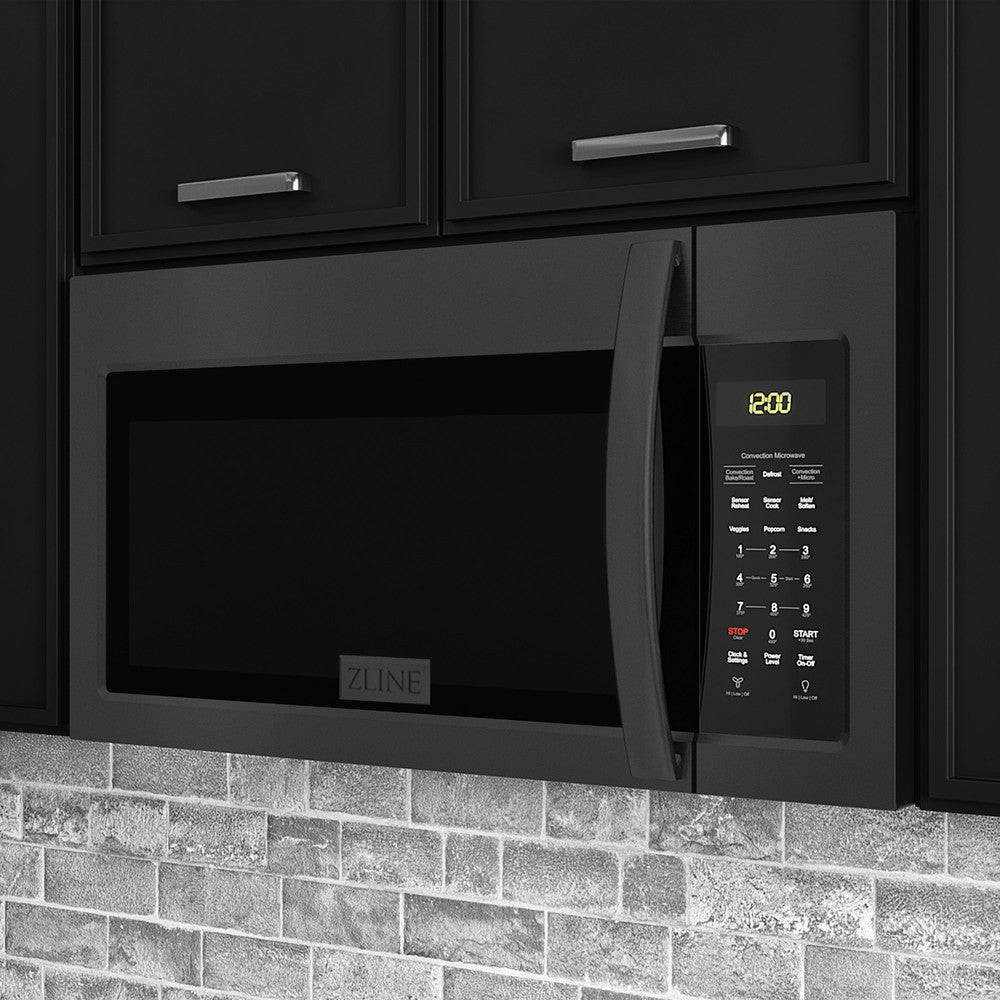 30 In. Black Stainless Steel Over The Range Convection Microwave Oven With Modern Handle MWOOTR30BS