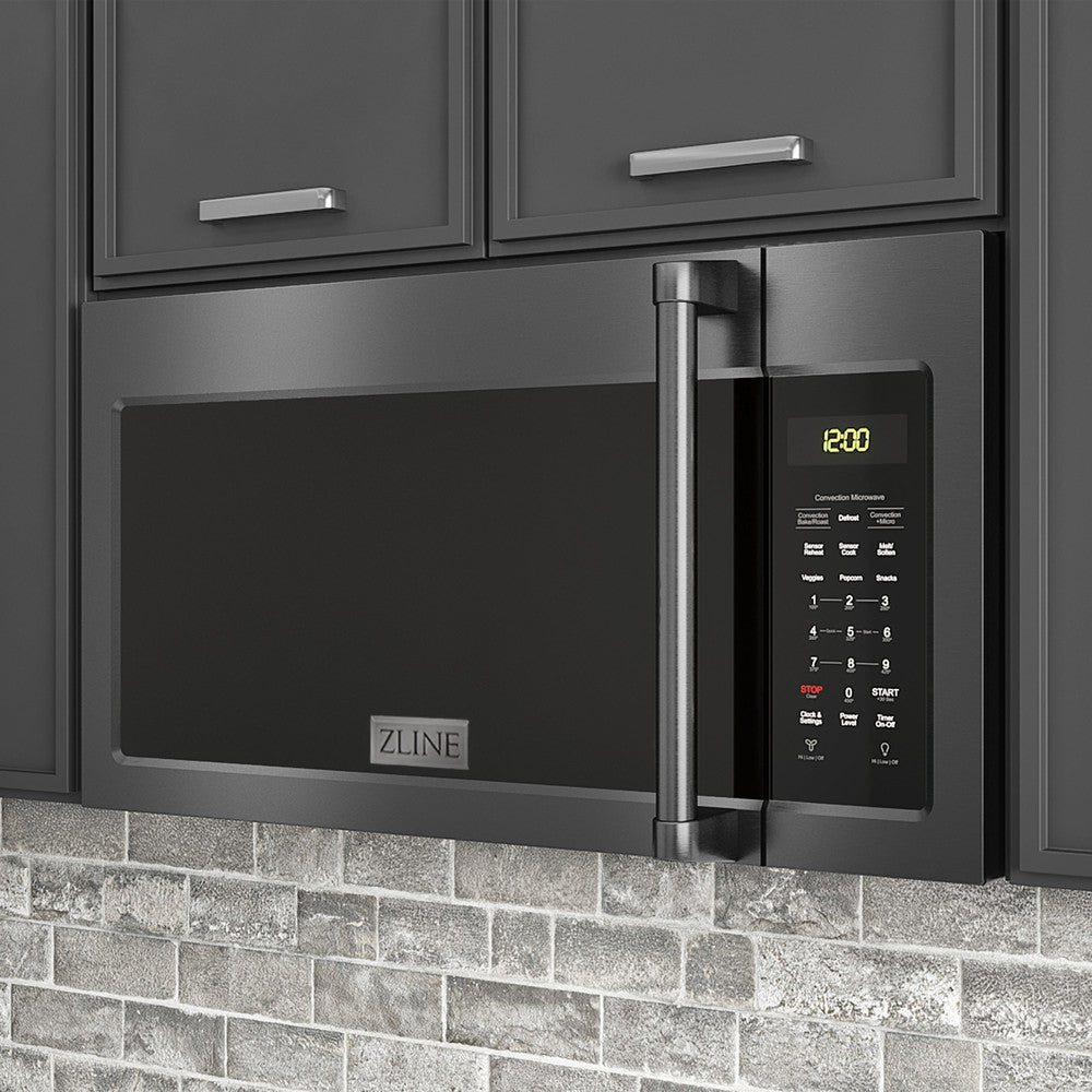 30 in. Black Stainless Steel Over the Range Convection Microwave Oven with Traditional Handle MWOOTRH30BS