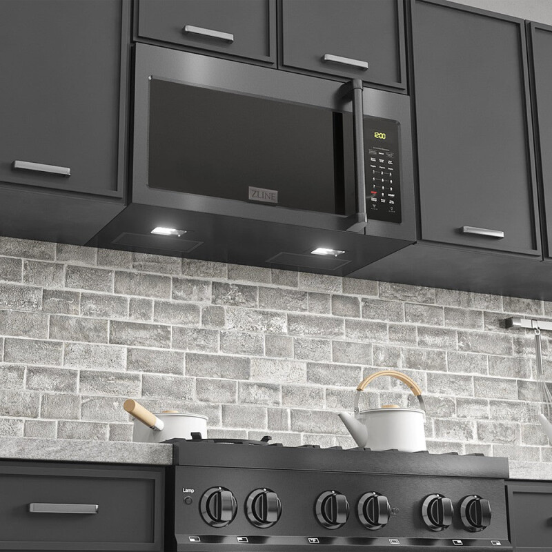 30 in. Black Stainless Steel Over the Range Convection Microwave Oven with Traditional Handle MWOOTRHBS