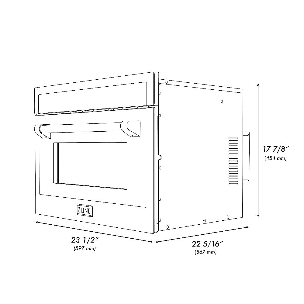 Autograph Edition 24 In. 1.6 Cu Ft. Built-in Convection Microwave Oven In Stainless Steel With Champagne Bronze Accents MWOZ24CB