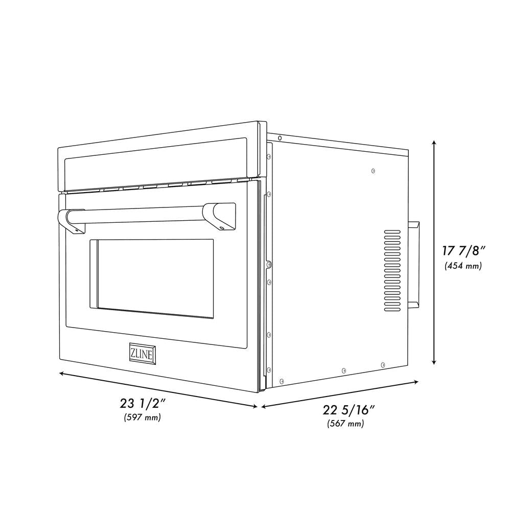 Autograph Edition 24 In. 1.6 Cu Ft. Built-in Convection Microwave Oven In Stainless Steel With Matte Black Accents MWOZ24MB