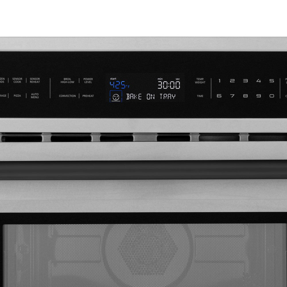 Autograph Edition 30 In. 1.6 Cu Ft. Built-in Convection Microwave Oven In Stainless Steel With Matte Black Accents MWOZ30MB