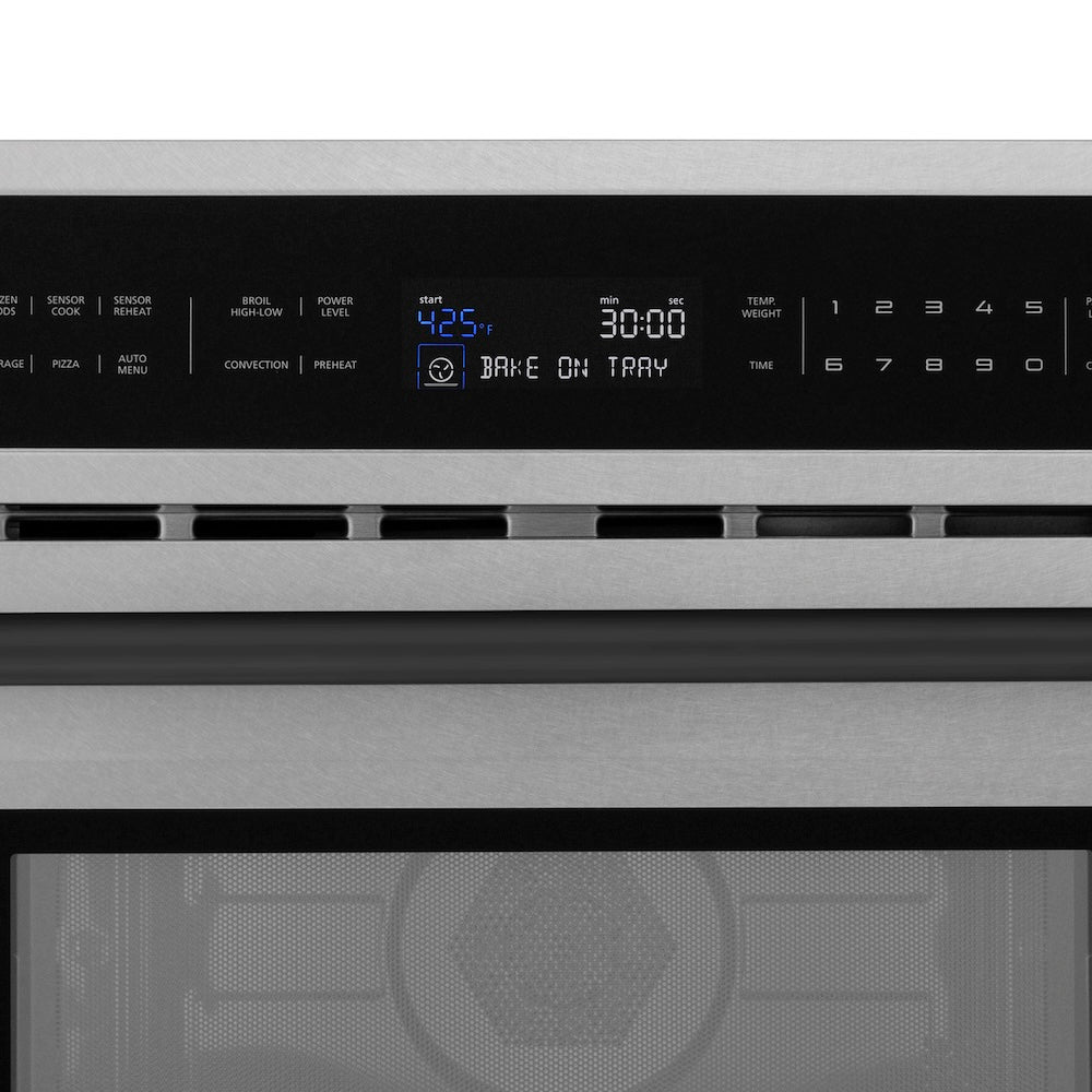Autograph Edition 30 In. 1.6 Cu Ft. Built-in Convection Microwave Oven In Satin Stainless Steel And Matte Black Accents MWOZ30SSMB