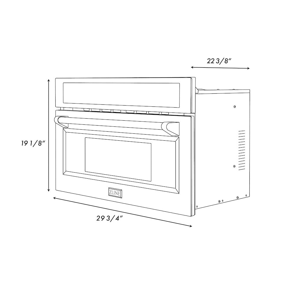 Autograph Edition 30 In. 1.6 Cu Ft. Built-in Convection Microwave Oven In Satin Stainless Steel And Matte Black Accents MWOZ30SSMB