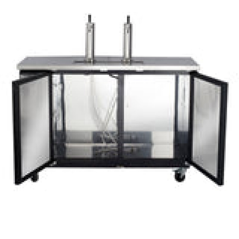 Maxx Cold Dual Tower Beer Dispenser, 14.2 cu. ft., 2 Barrels/Kegs (402L)/Stainless Top MXBD602BHC