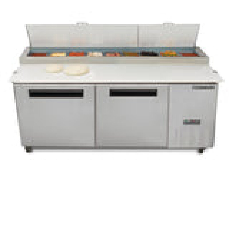 Maxx Cold Two-Door Refrigerated Pizza Prep Table, 22 cu. ft. Storage Capacity MXCPP70HC