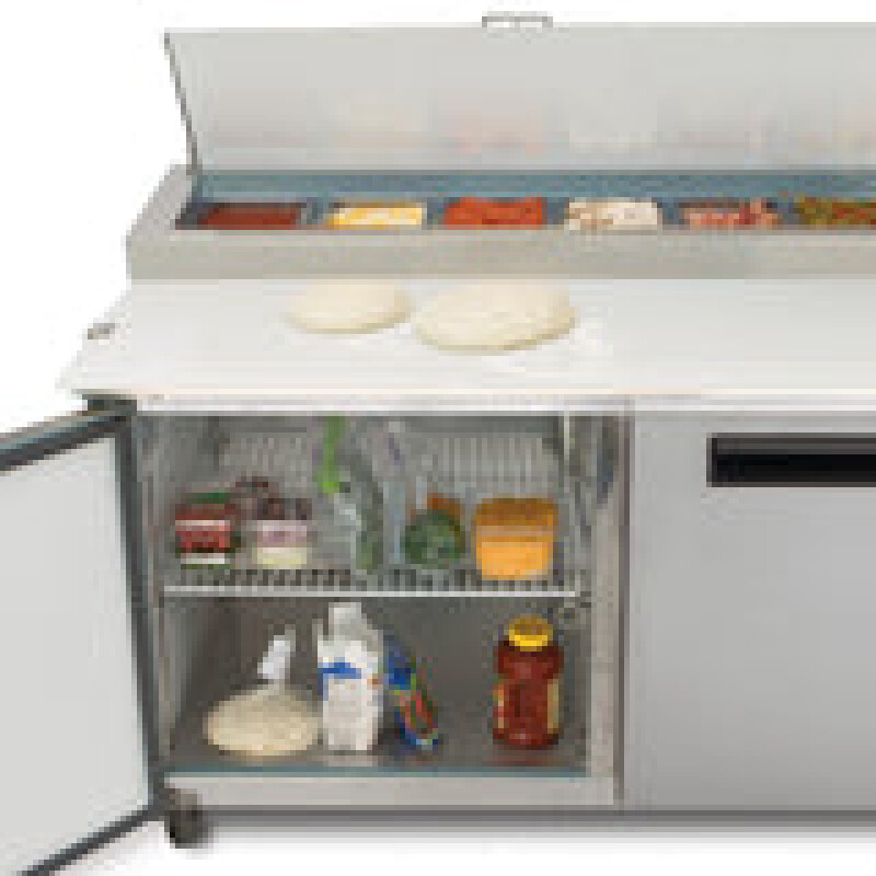 Maxx Cold Three-Door Refrigerated Pizza Prep Table, 32 cu. ft. Storage Capacity MXCPP92HC