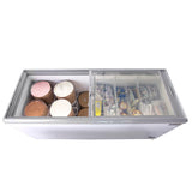 Maxx Cold Curved Glass Ice Cream Dipping Cabinet Freezer, 20 cu. ft. Storage Capacity MXDC12