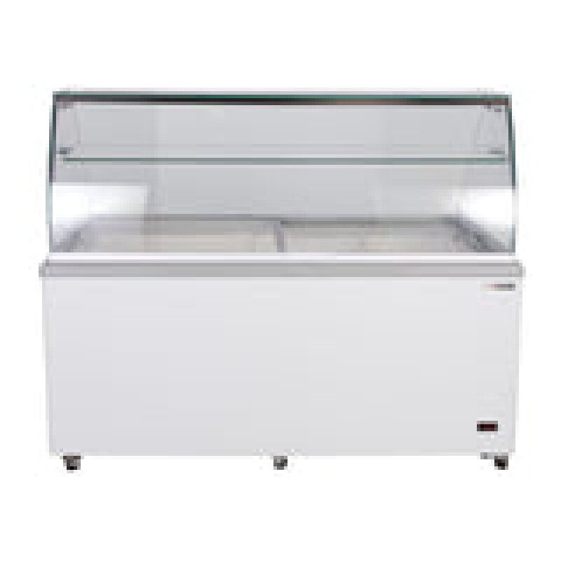 Maxx Cold Curved Glass Ice Cream Dipping Cabinet Freezer, 20 cu. ft. Storage Capacity MXDC12