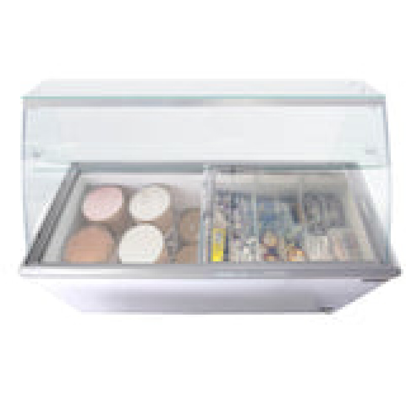 Maxx Cold Curved Glass Ice Cream Dipping Cabinet Freezer, 20 cu. ft. Storage Capacity MXDC12