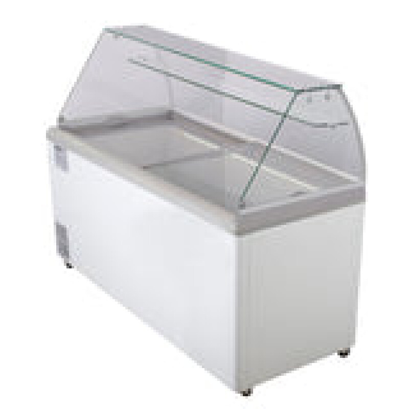 Maxx Cold Curved Glass Ice Cream Dipping Cabinet Freezer, 20 cu. ft. Storage Capacity MXDC12