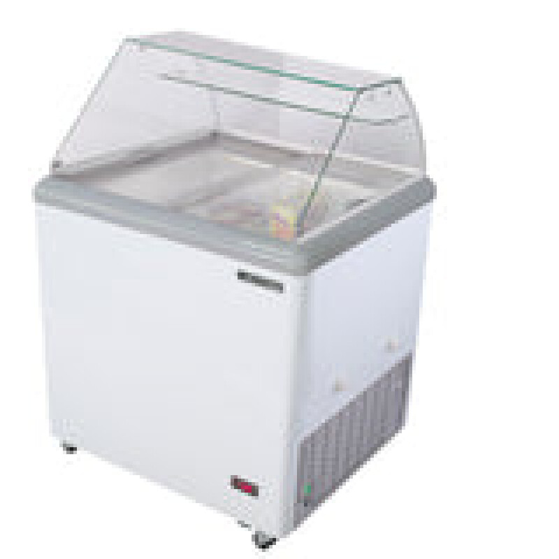 Maxx Cold X-Series Ice Cream Dipping Cabinet Freezer with Curved Glass Sneeze Guard MXDC4