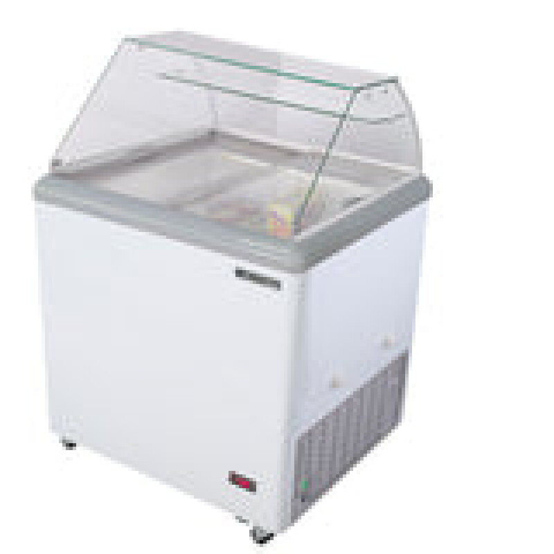 Maxx Cold Curved Glass Ice Cream Dipping Cabinet Freezer, 5.8 cu. ft. Storage Capacity MXDC4