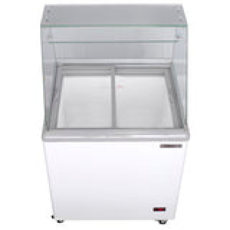 Maxx Cold Curved Glass Ice Cream Dipping Cabinet Freezer, 5.8 cu. ft. Storage Capacity MXDC4