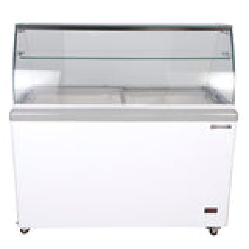 Maxx Cold Curved Glass Ice Cream Dipping Cabinet Freezer, 13.8 cu. ft. Storage Capacity MXDC8
