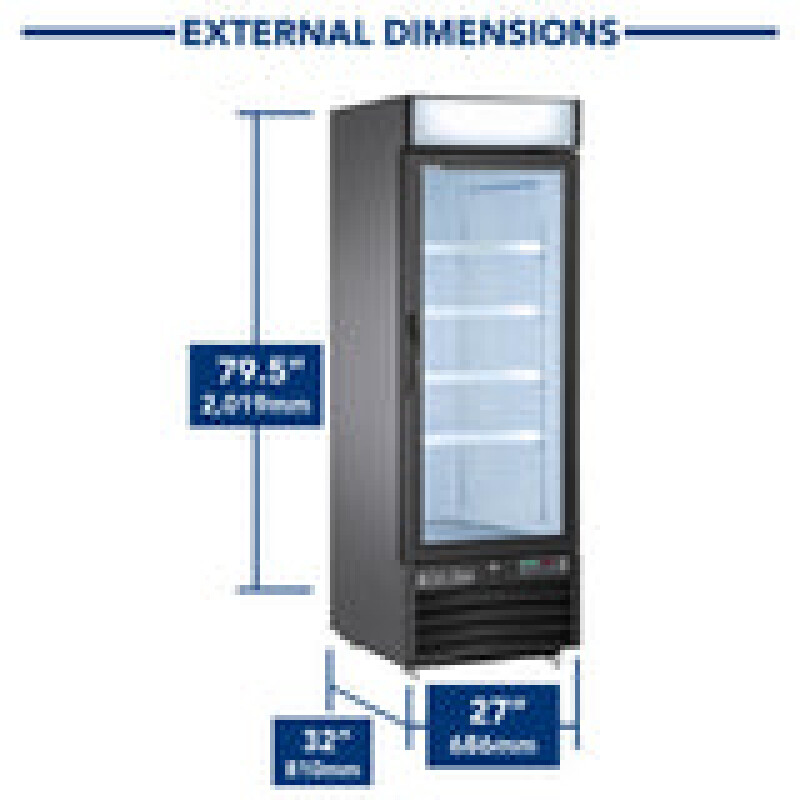 Maxx Cold 27" Merchandiser Refrigerator, Free Standing, 23 Cu. Ft MXM123RBHC
