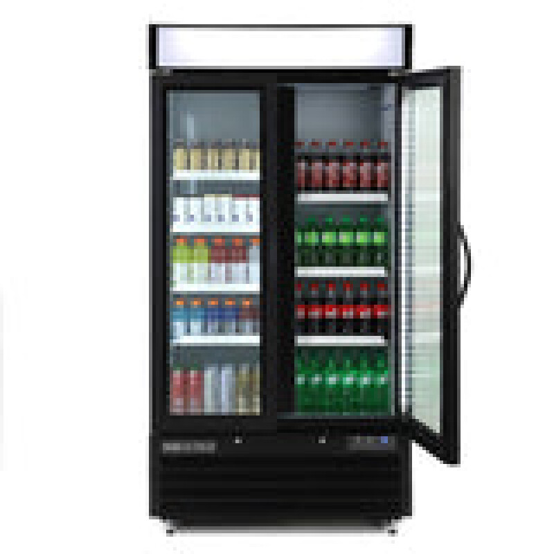 Maxx Cold Narrow Width Glass Door Merchandiser Refrigerator, Double Door MXM236RBHC