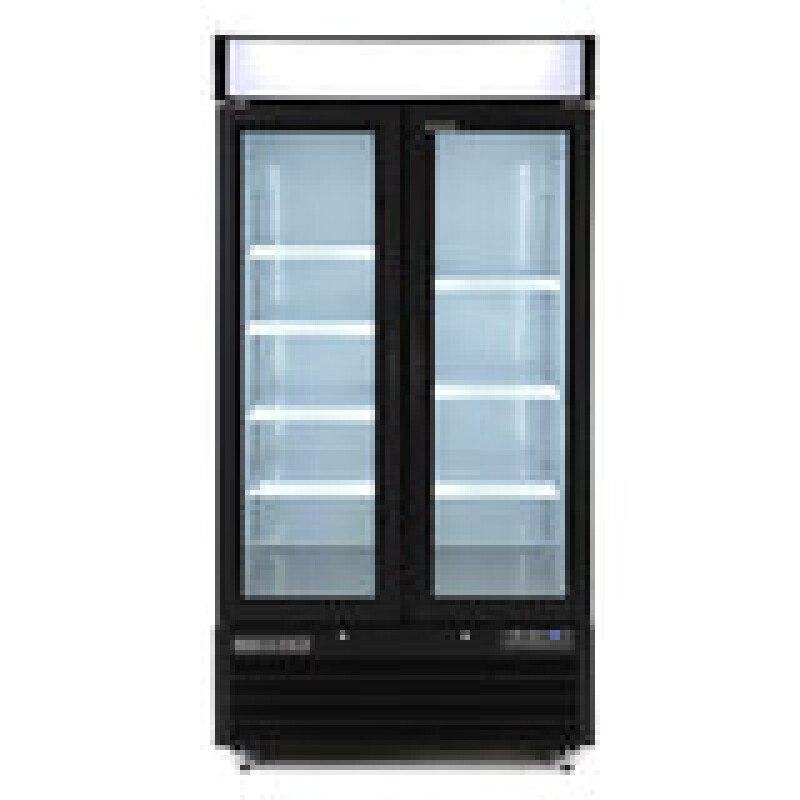 MXM2-36RBHC Narrow Width Glass Door Merchandiser Refrigerator, Double Door MXM236RBHC