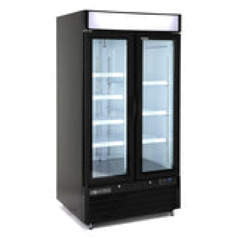 MXM2-36RBHC Narrow Width Glass Door Merchandiser Refrigerator, Double Door MXM236RBHC