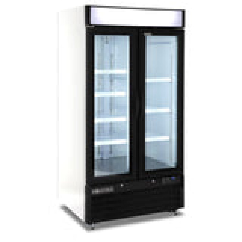 MAXX COLD Maxx Cold Double Glass Door Narrow Width Merchandiser Refrigerator, Swing Door, 36 cu. ft. White MXM236RHC Picture 1