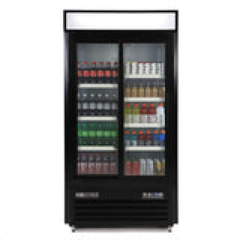 Maxx Cold Narrow Width Sliding Glass Door Merchandiser Refrigerator, Double Door MXM236RSBHC