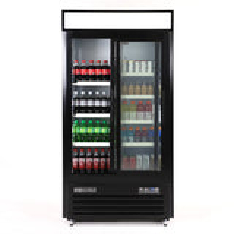 Maxx Cold Double Glass Door Narrow Width Merchandiser Refrigerator, Sliding Door, 36 cu. ft. MXM236RSBHC