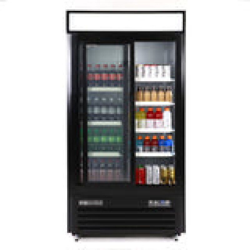 Maxx Cold Double Glass Door Narrow Width Merchandiser Refrigerator, Sliding Door, 36 cu. ft. MXM236RSBHC